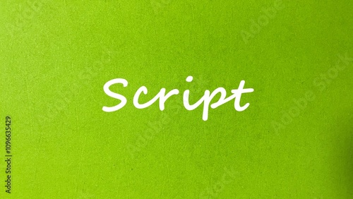 Script text, color backgrounds