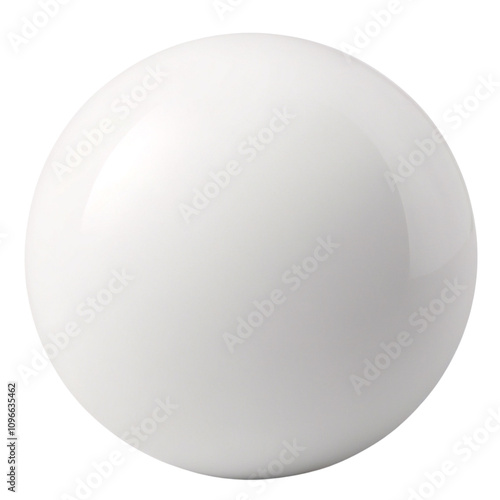 Solid white sphere isolated on a transparent background