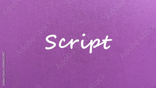 Script text, color backgrounds