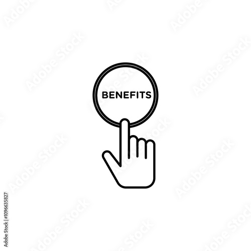 Benefits vector icon outlined style.