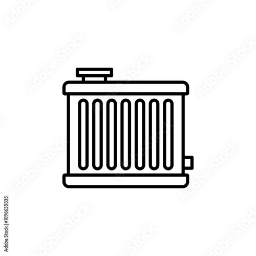 Car radiator vector icon outlined style.