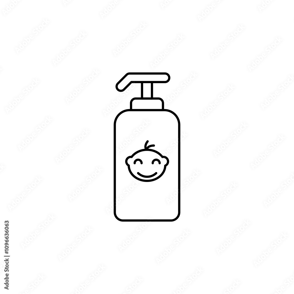 Baby shampoo vector icon outlined style. Baby shampoo vector icon outlined style.