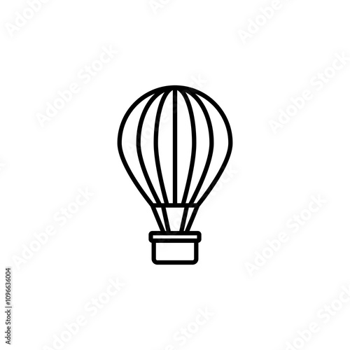 Hot air balloon vector icon outlined style.