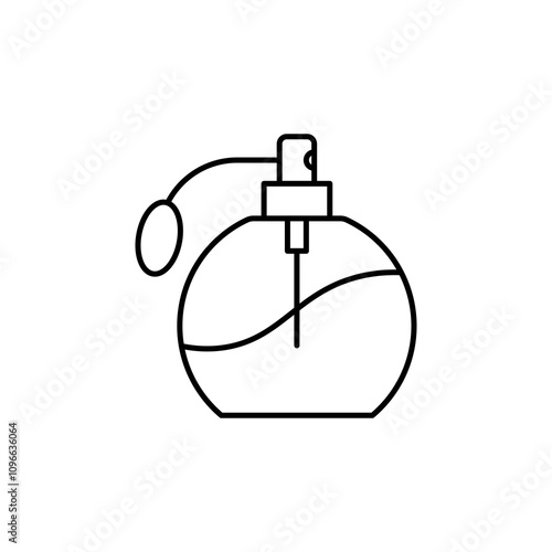 Perfume bottle vector icon outlined style.