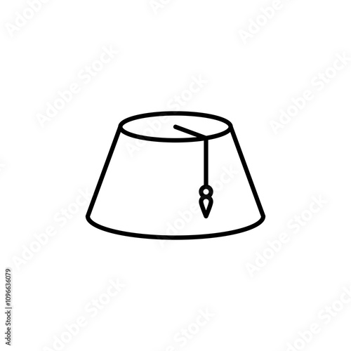 Fez hat vector icon outlined style.