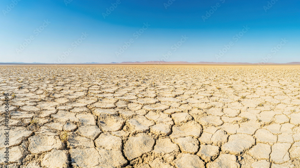 The ground has cracks in the top view for the background or graphic design