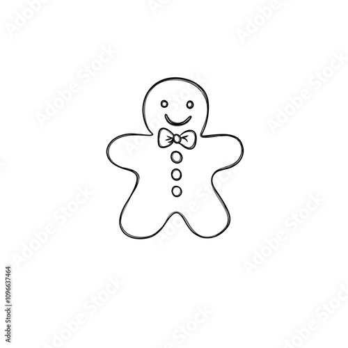 Gingerbread - Christmas sticker. Happy New Year Decoration. Merry Christmas Holiday. New Year and Xmas Celebration.