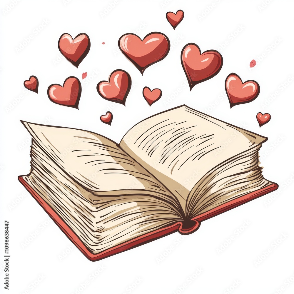 open book with hearts symbolizing love and shared moments open book with hearts symbolizing love and shared moments