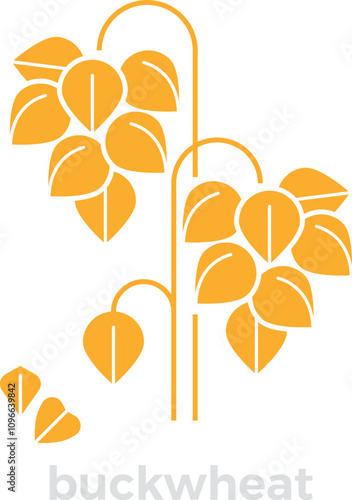Buckwheat icon. Growing farm plant. Agriculture symbol