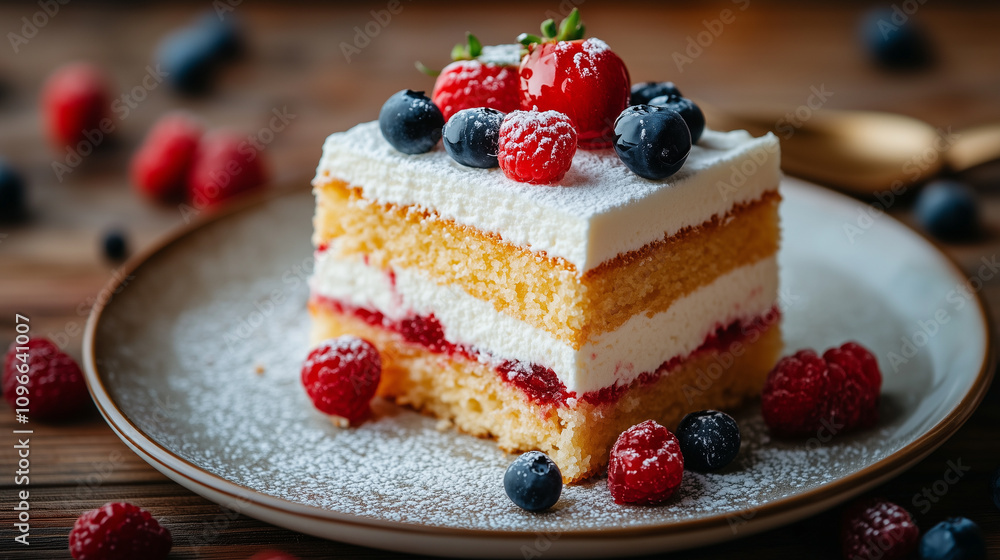 Piece of cheesecake with berries Piece of cheesecake with berries