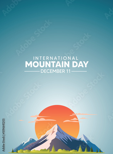 International Mountain Day 11 December vector poster