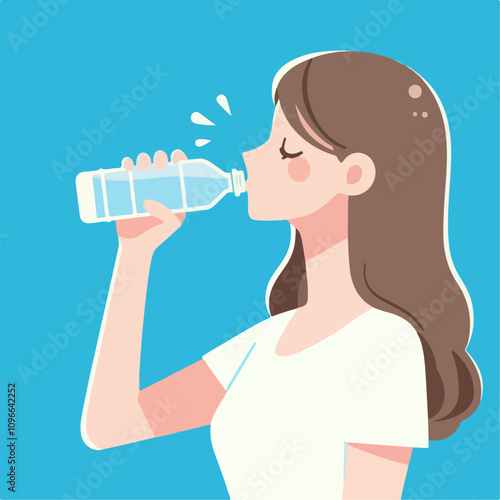 illustration of person drinking water