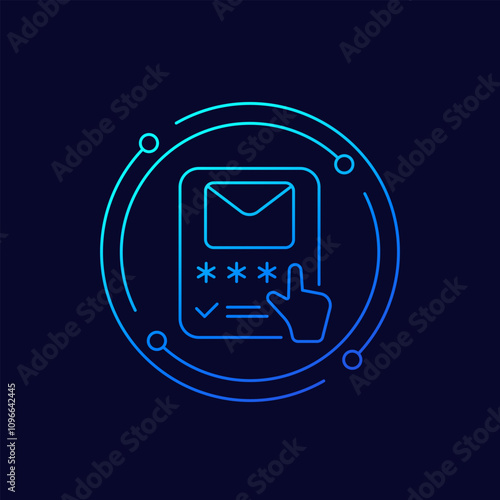 email verification icon, linear vector design