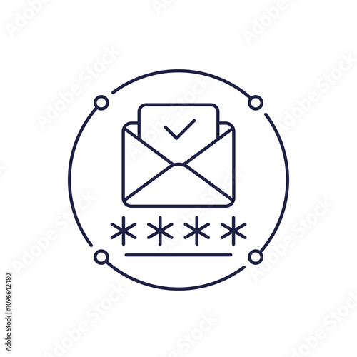 email verification line icon, vector