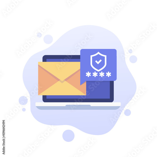 email verification vector illustration with a laptop