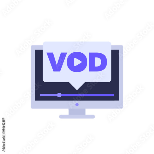 VOD, video on demand icon, vector