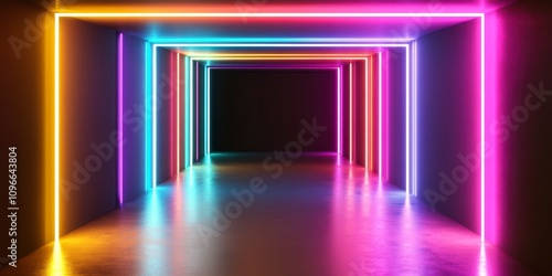 3d render of Geometric figure in neon light against a dark tunnel and Laser glow --chaos 10 --ar 2:1 --style raw --stylize 0 --v 6.1 Job ID: 700c953c-82f3-4fd3-9780-6cd0584da98a