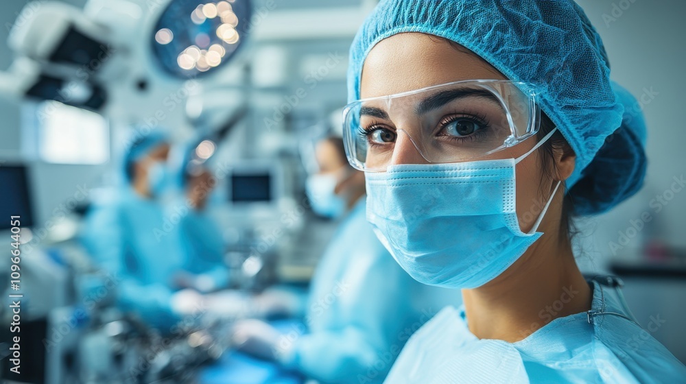 Dental Surgeon Operating in Bright Digital Environment Dental Surgeon Operating in Bright Digital Environment