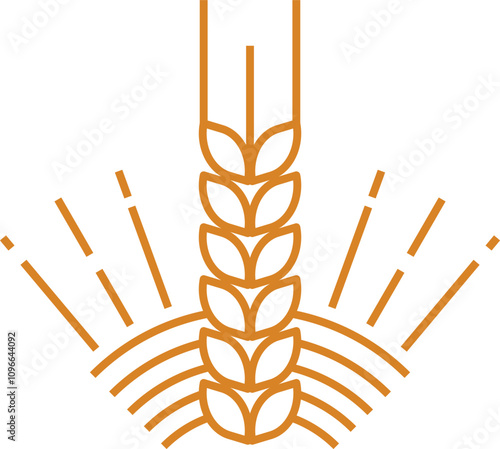 Vintage grain product emblem. Bakery or brewery logo