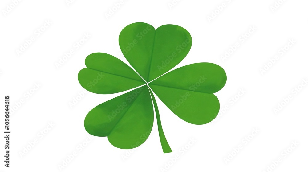 A Four Leaf Clover on White Background - A Symbol of Luck and Nature's Delight. The Green Four Leaf Clover Standing Out Against the Purity of White, with Its Delicate Leaves and Promising Aura. A Four Leaf Clover on White Background - A Symbol of Luck and Nature's Delight. The Green Four Leaf Clover Standing Out Against the Purity of White, with Its Delicate Leaves and Promising Aura.