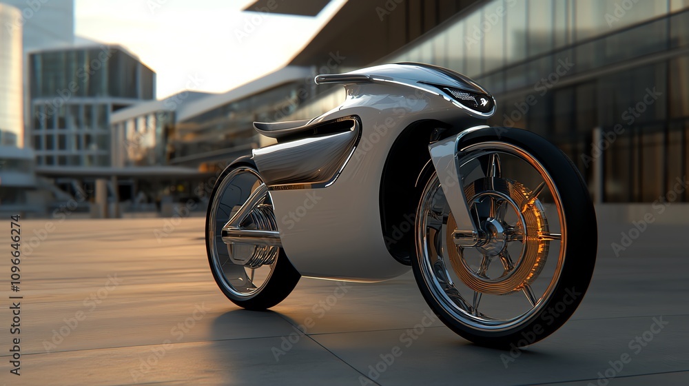 An artistic 3D concept of an electric bike designed for futuristic city use An artistic 3D concept of an electric bike designed for futuristic city use