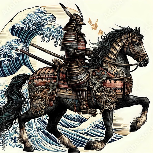 Armored Samurai on Horseback