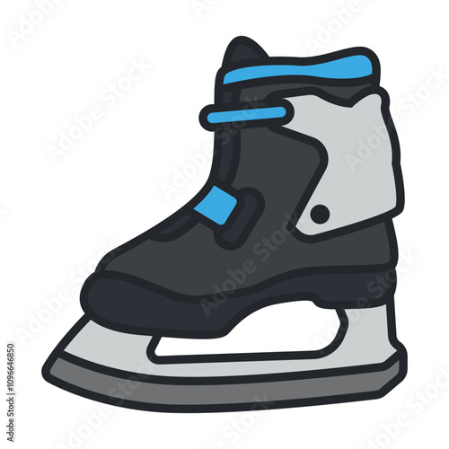 Adjustable ice skates vector cartoon illustration isolated on a white background.