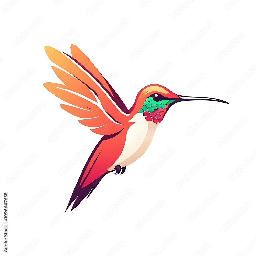 Obraz premium humming bird logo design isolated on white background