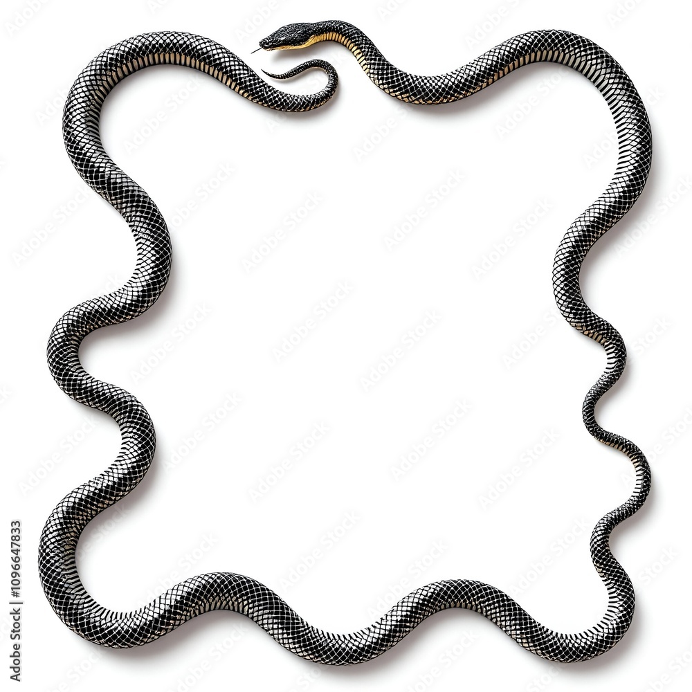 Obraz premium Snake border white background copy space