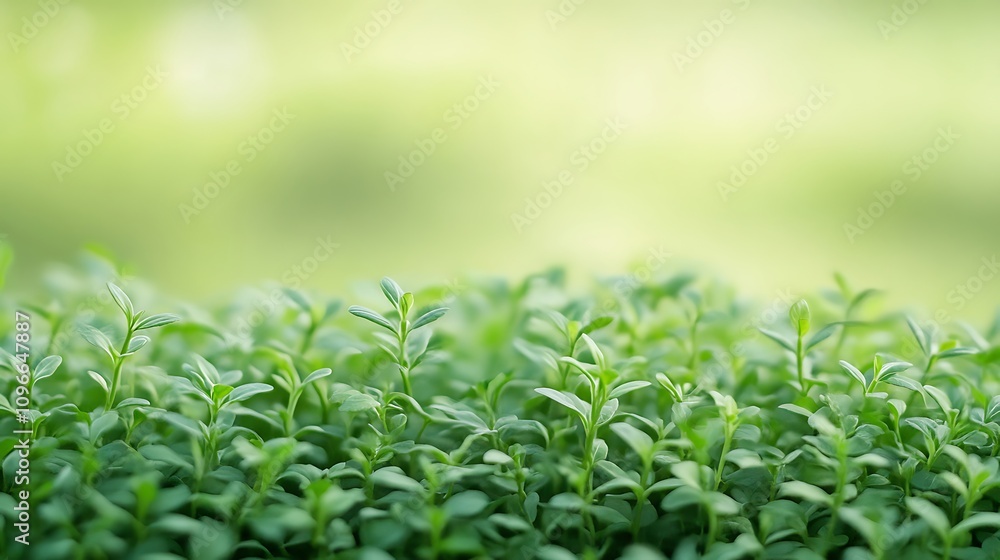 A soft-focus backdrop of vibrant greenery with gentle light creating charming highlights. A soft-focus backdrop of vibrant greenery with gentle light creating charming highlights.