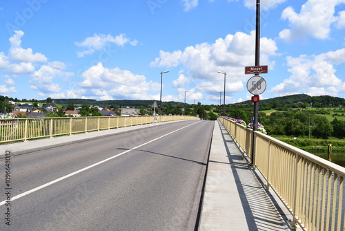 cross border road from Luxembourg to Germany at Schengen photo