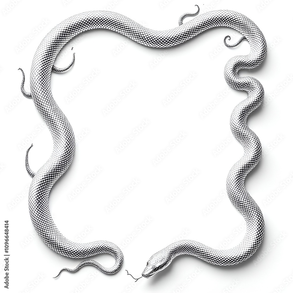 Obraz premium Snake border white background copy space