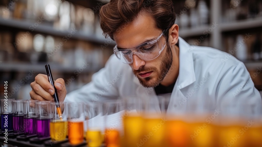 Focused Scientist Working in a Laboratory Focused Scientist Working in a Laboratory