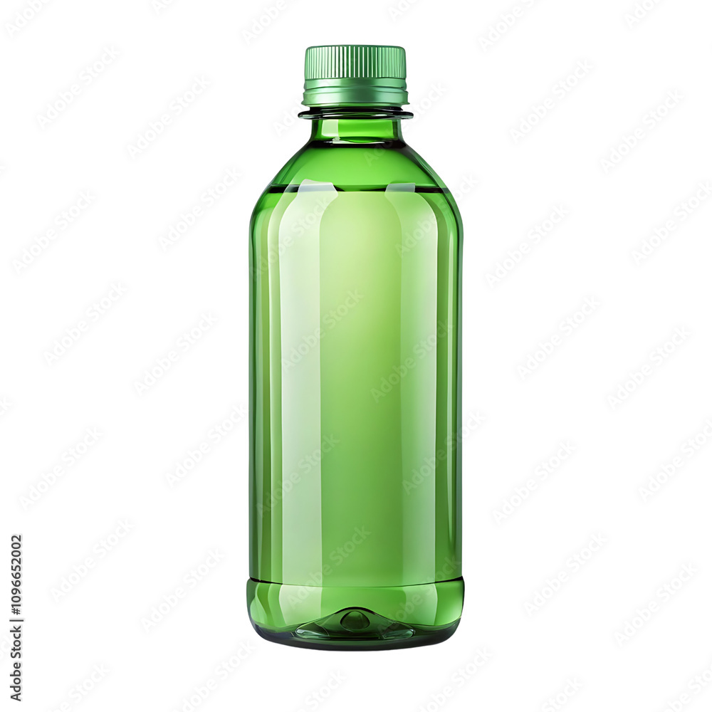 Green transparent water bottle on transparent background Green transparent water bottle on transparent background