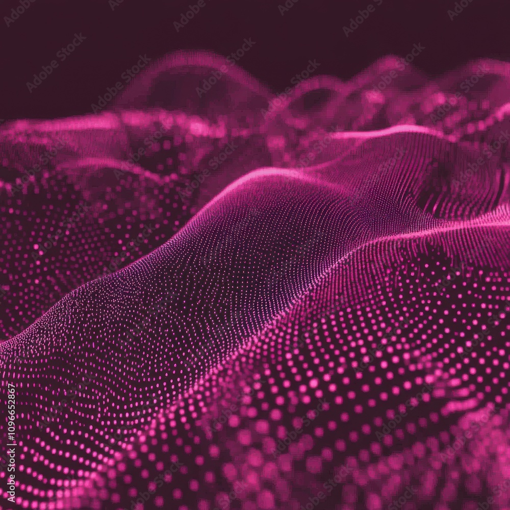 Abstract Pink Dotted Wave - Futuristic Digital Art Design Abstract Pink Dotted Wave - Futuristic Digital Art Design