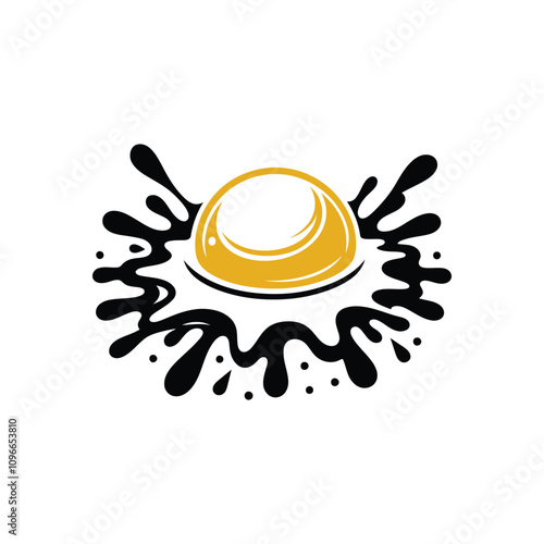 Unique Egg Yolk Splash Design for Kitchen Artwork and Culinary Themed Vectors