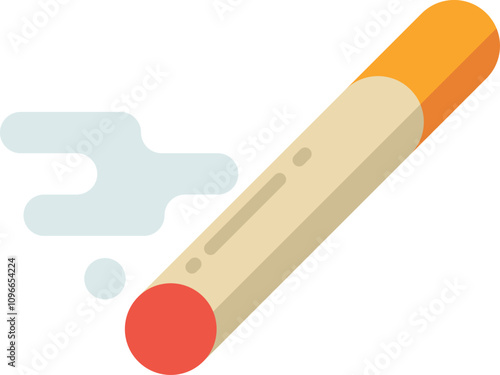 Cigarette color icon. Smoking symbol. Bad habit