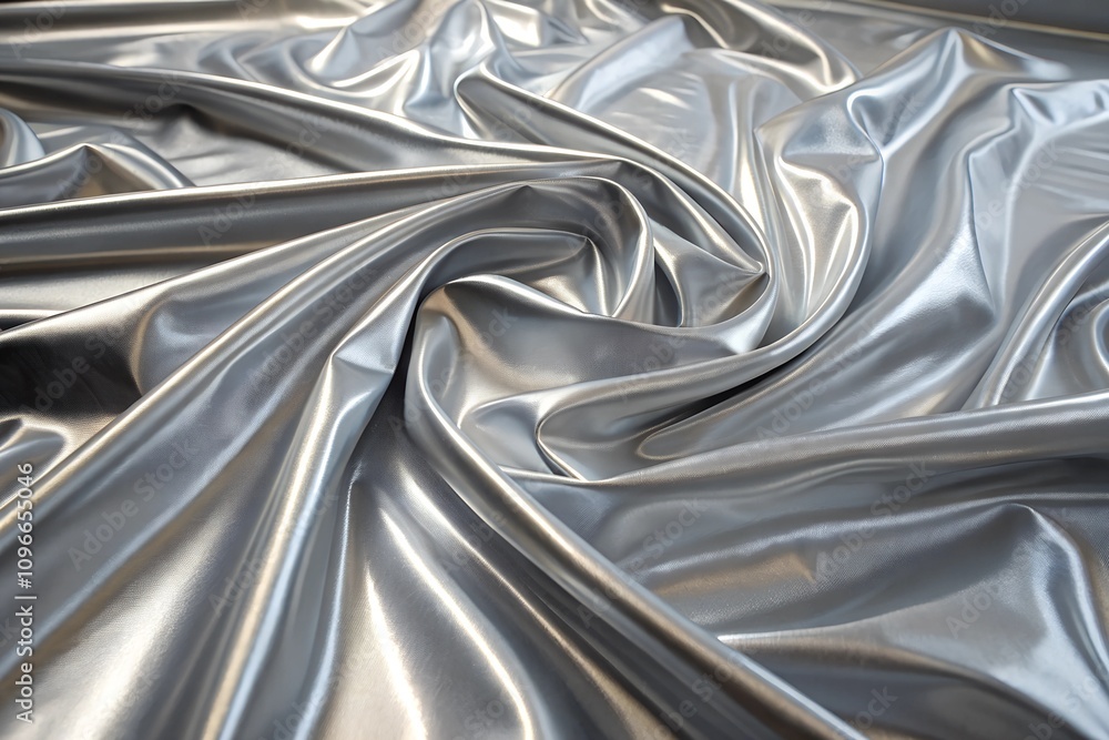 Close-Up of Silver Satin Fabric Texture Close-Up of Silver Satin Fabric Texture