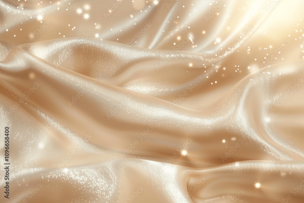 Elegant Gold Satin Background with Sparkling Glitter and Luxurious Wave Design Elegant Gold Satin Background with Sparkling Glitter and Luxurious Wave Design