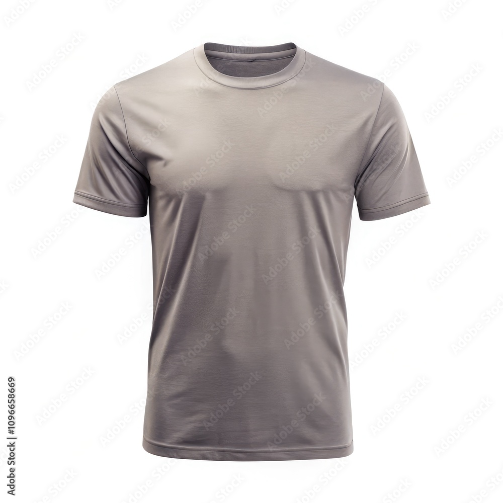 Grey Color T-Shirt Displayed From Front View on a Standard Scale Bar. Generative AI Grey Color T-Shirt Displayed From Front View on a Standard Scale Bar. Generative AI