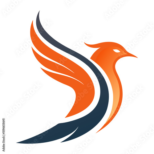 Illustration of a bird logo isolated on a white background