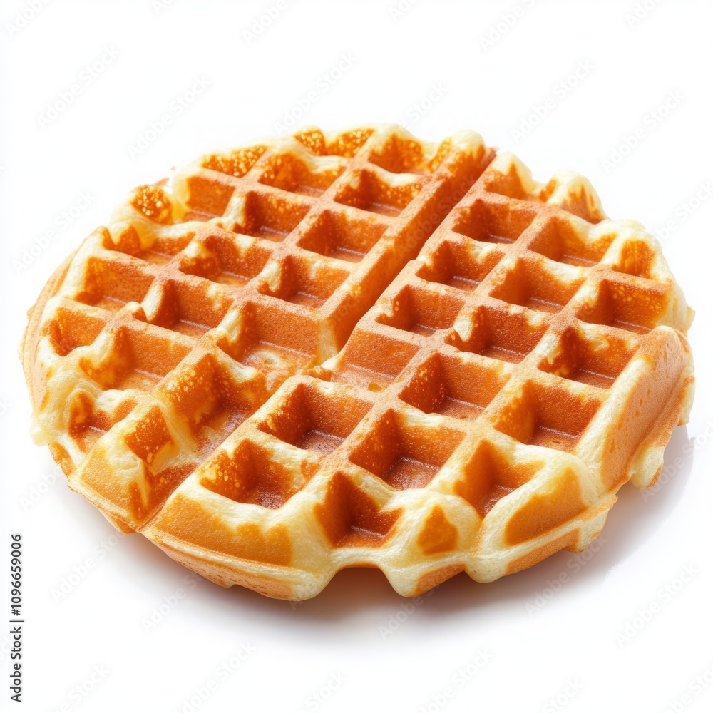Belgian waffle isolated on a white background, featuring a golden-brown, crispy exterior and fluffy interior, perfect for breakfast, dessert, or a delicious treat. The classic waffle texture makes it Belgian waffle isolated on a white background, featuring a golden-brown, crispy exterior and fluffy interior, perfect for breakfast, dessert, or a delicious treat. The classic waffle texture makes it