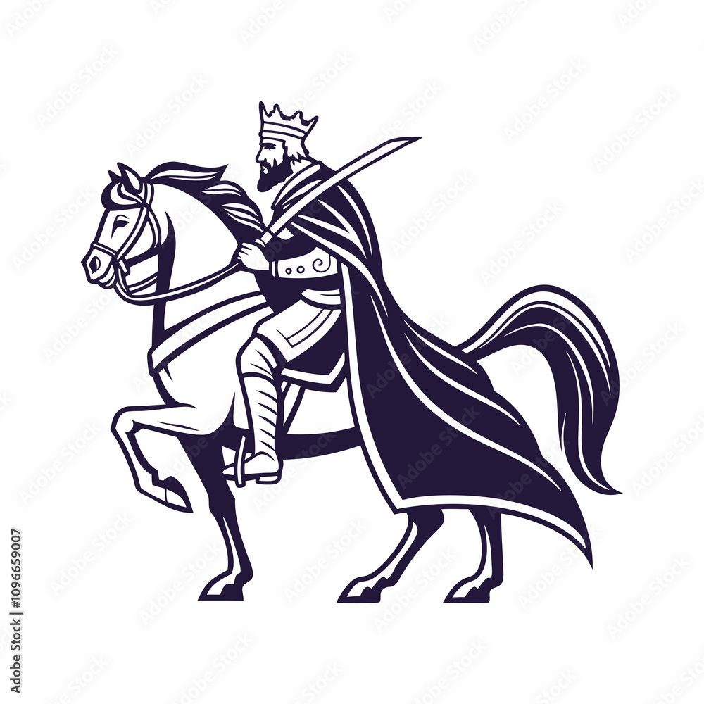 King horse silhouette logo illustration King horse silhouette logo illustration