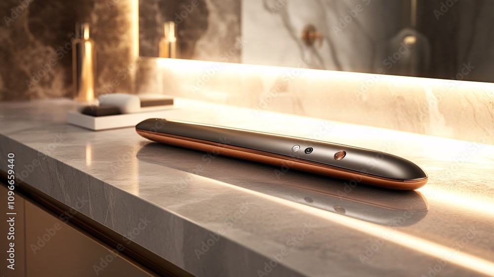 Sleek Modern Design of a Beauty Device on a Marble Countertop Sleek Modern Design of a Beauty Device on a Marble Countertop