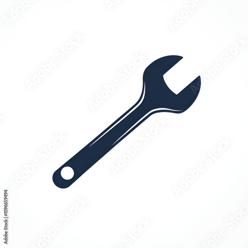 Mechanical wrench icon digital design graphic art minimalist style flat vector tool concept for creative projects