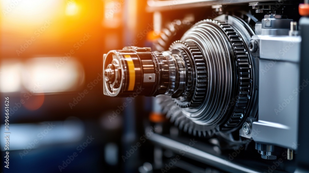 Detailed Close-Up of an Industrial Gear System in a Machine Environment Detailed Close-Up of an Industrial Gear System in a Machine Environment