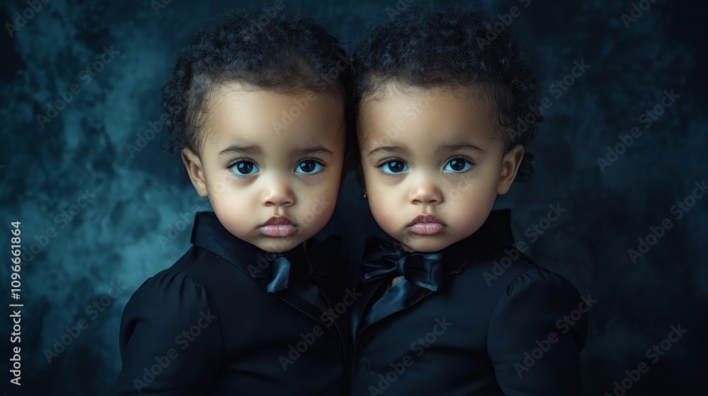 Vivid Symmetry: Editorial Twin Kids in High-Fashion Contrasts Vivid Symmetry: Editorial Twin Kids in High-Fashion Contrasts