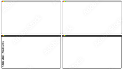 Mac OS スタイルのウィンドウフレーム ベクター / Mac OS style Window Frame vector (.AI)