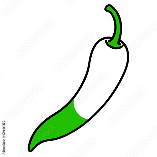 green hot pepper isolated