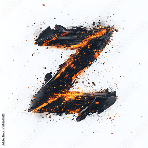 Dynamic typography art featuring z letter with fire sparks creative design studio digital artwork modern aesthetic close-up view unique concept